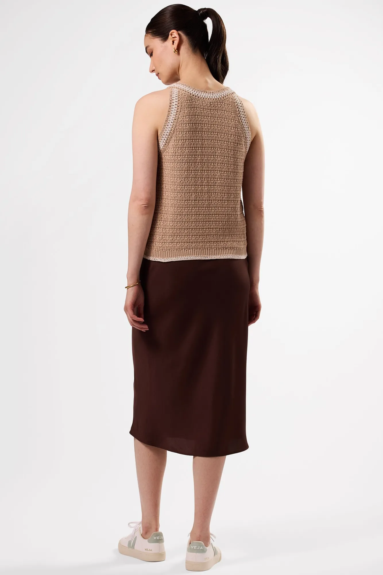 Amour Vert Texture Halter- Tops|Clearance