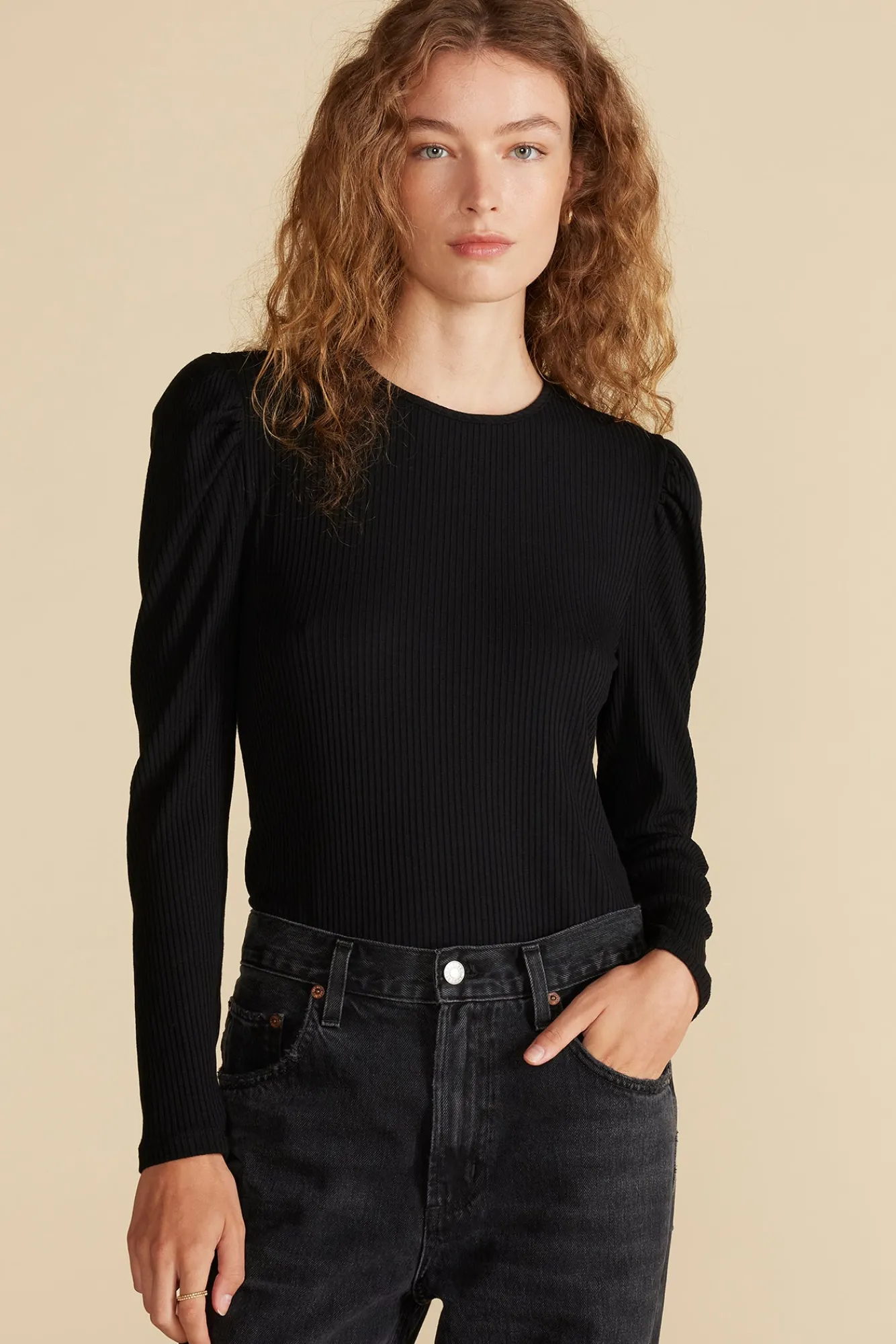 Amour Vert Reine Paris Rib Top- Tops