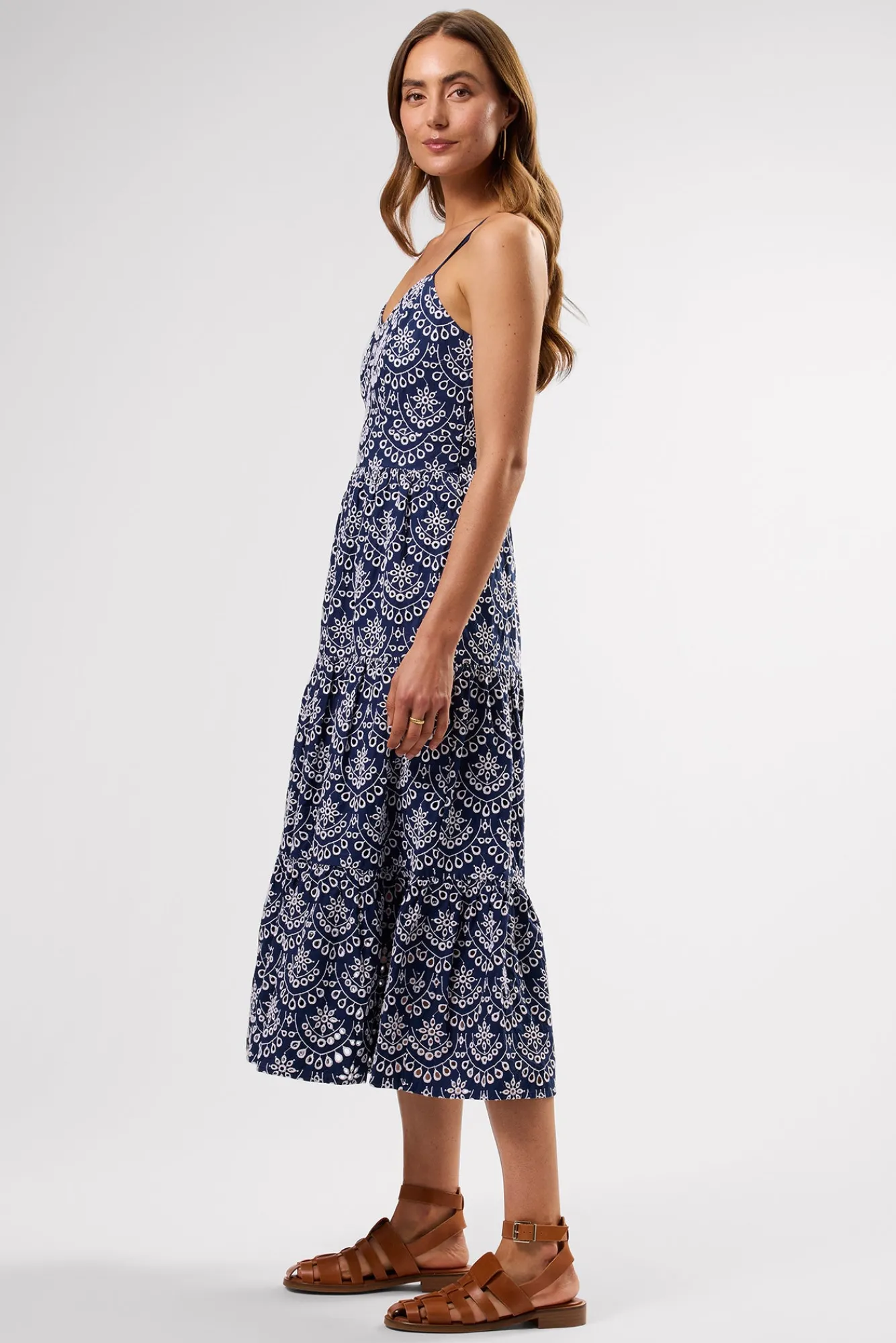 Amour Vert Eyelet Organic Cotton Dress- Dresses|Clearance