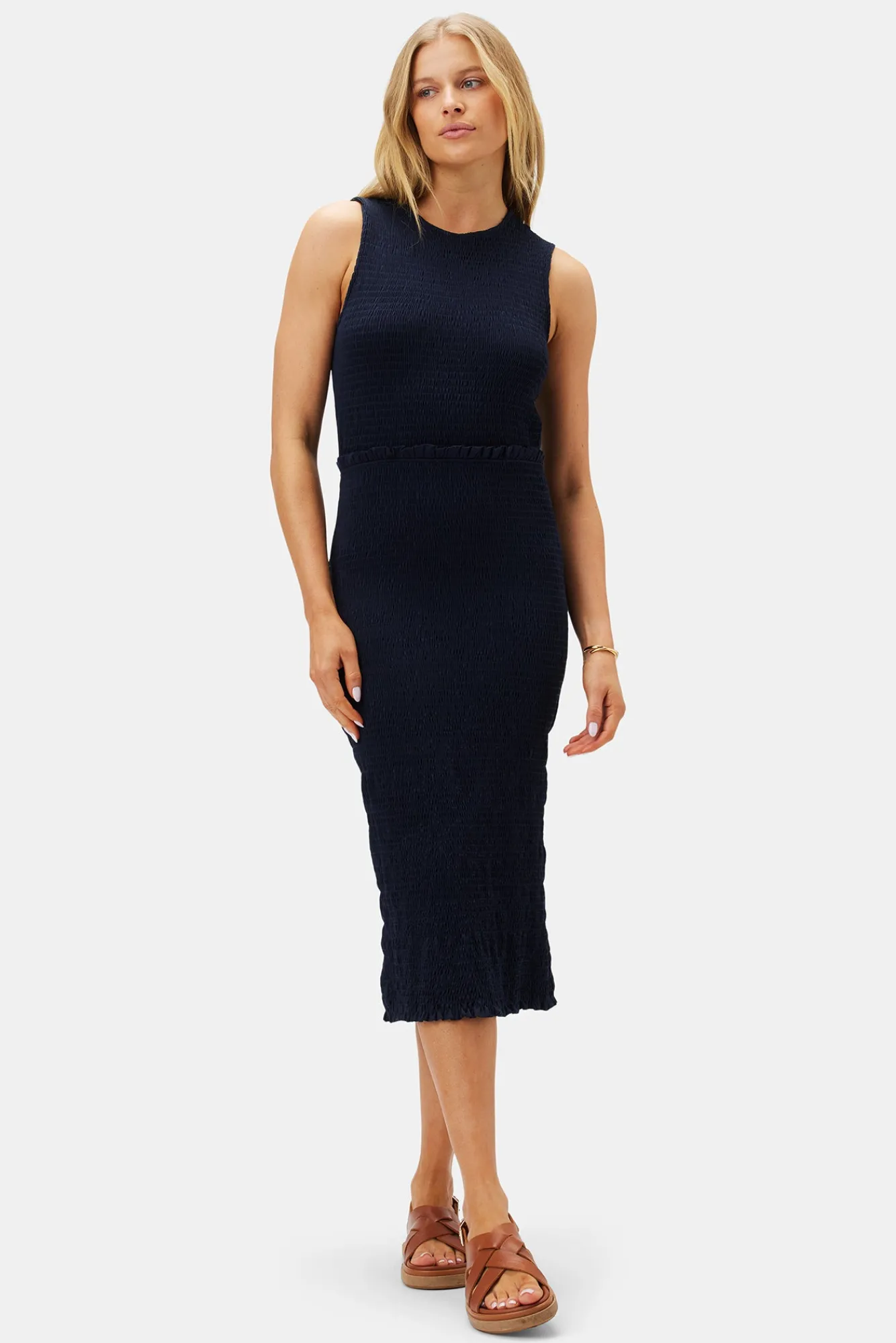 Amour Vert Isabella Smocked Dress- Dresses|Clearance