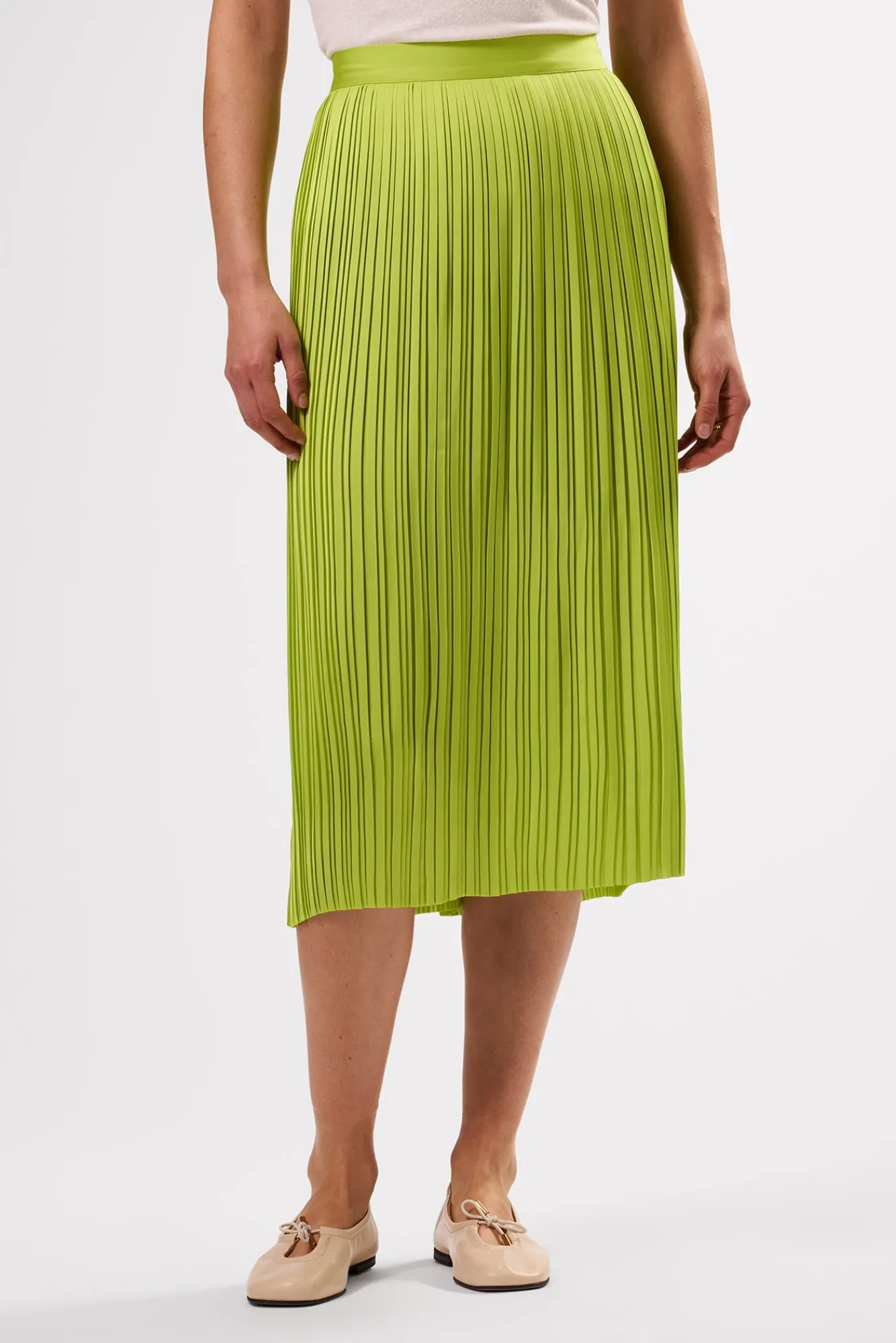 Amour Vert Blaze Pleated Recycled Sateen Skirt- Skirts|Clearance