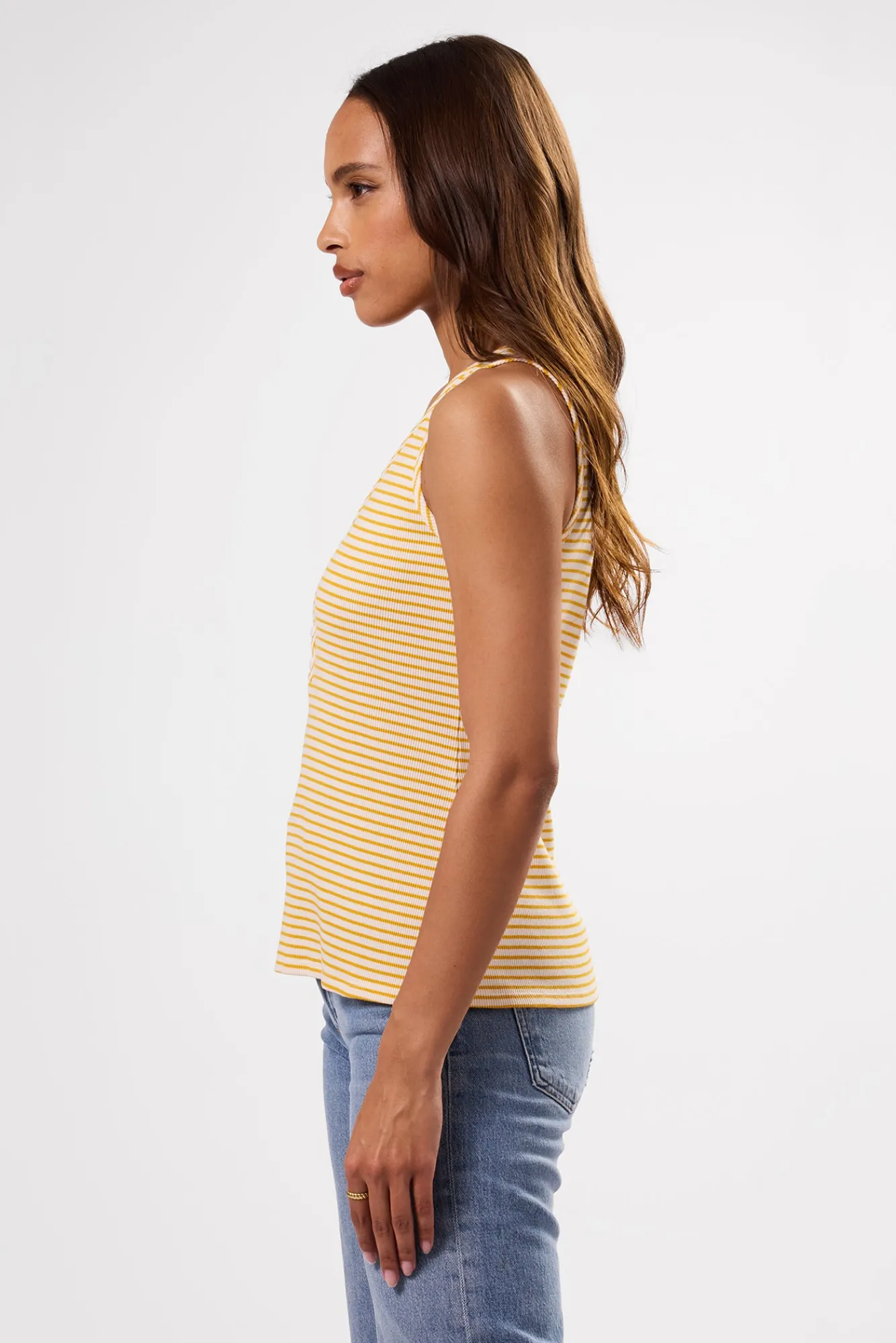 Amour Vert Deacon Organic Cotton Modal Rib Tank- Tops|Clearance
