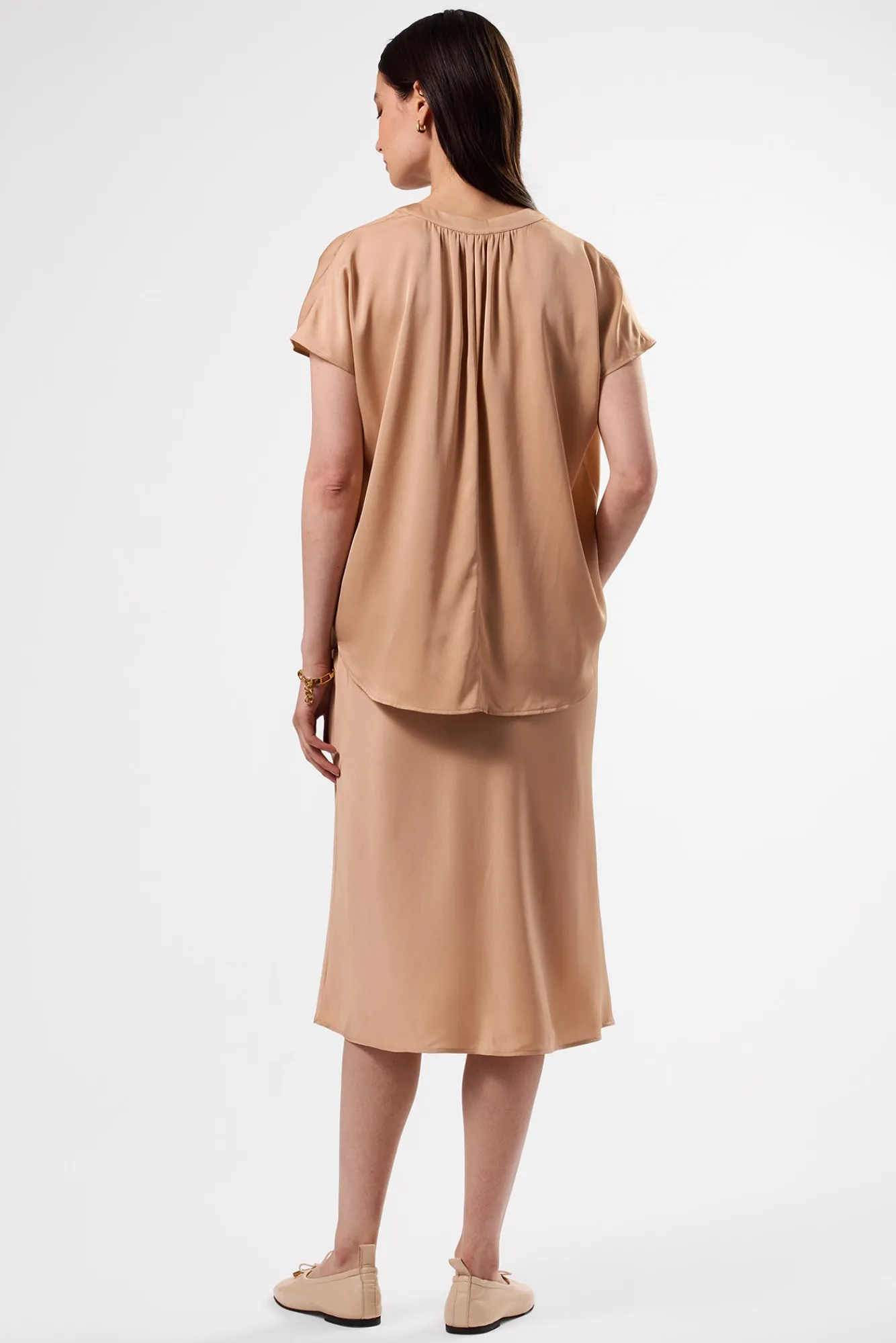 Amour Vert Renata Stretch Silk Blouse- Blouses & Shirts|Tops