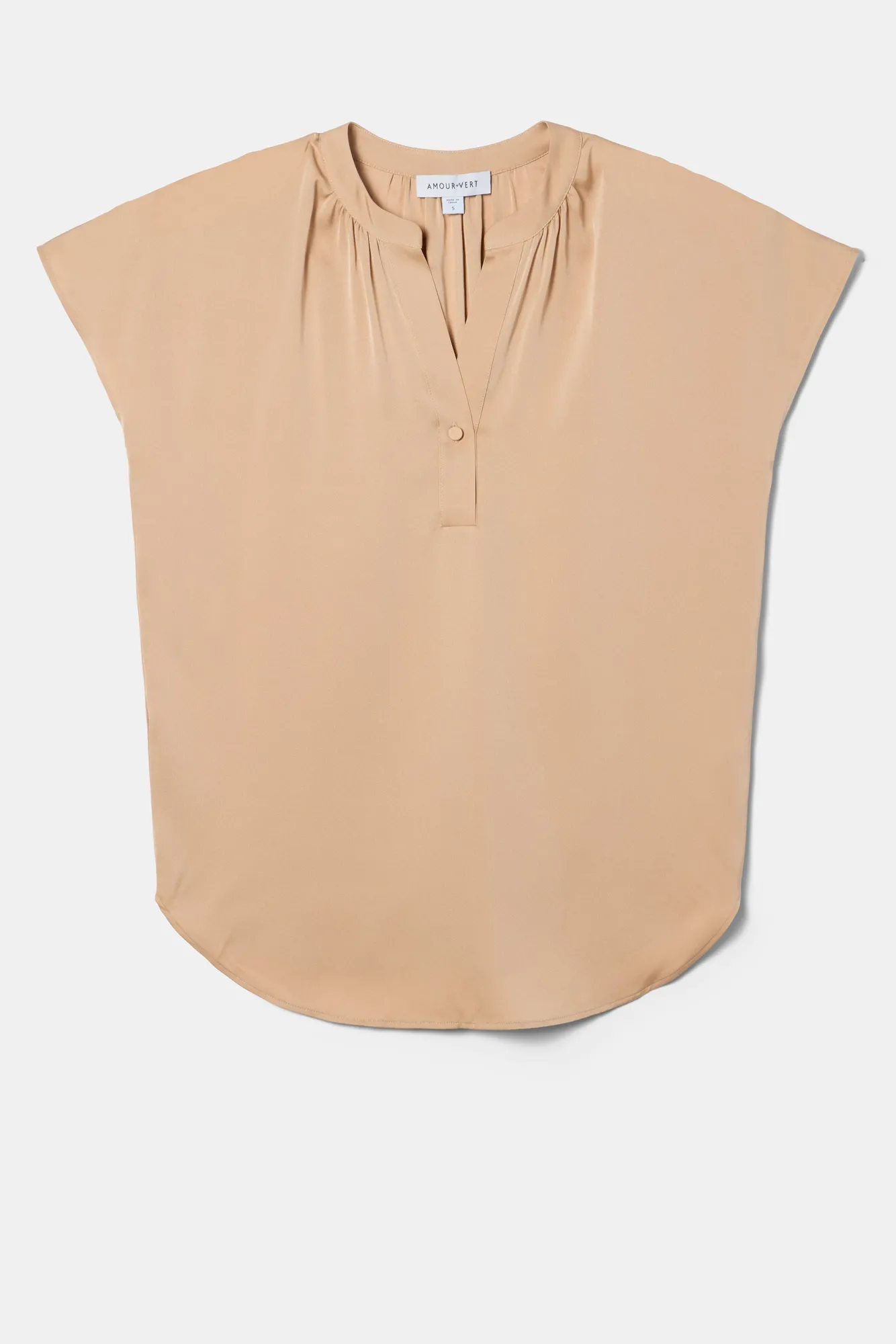 Amour Vert Renata Stretch Silk Blouse- Blouses & Shirts|Tops