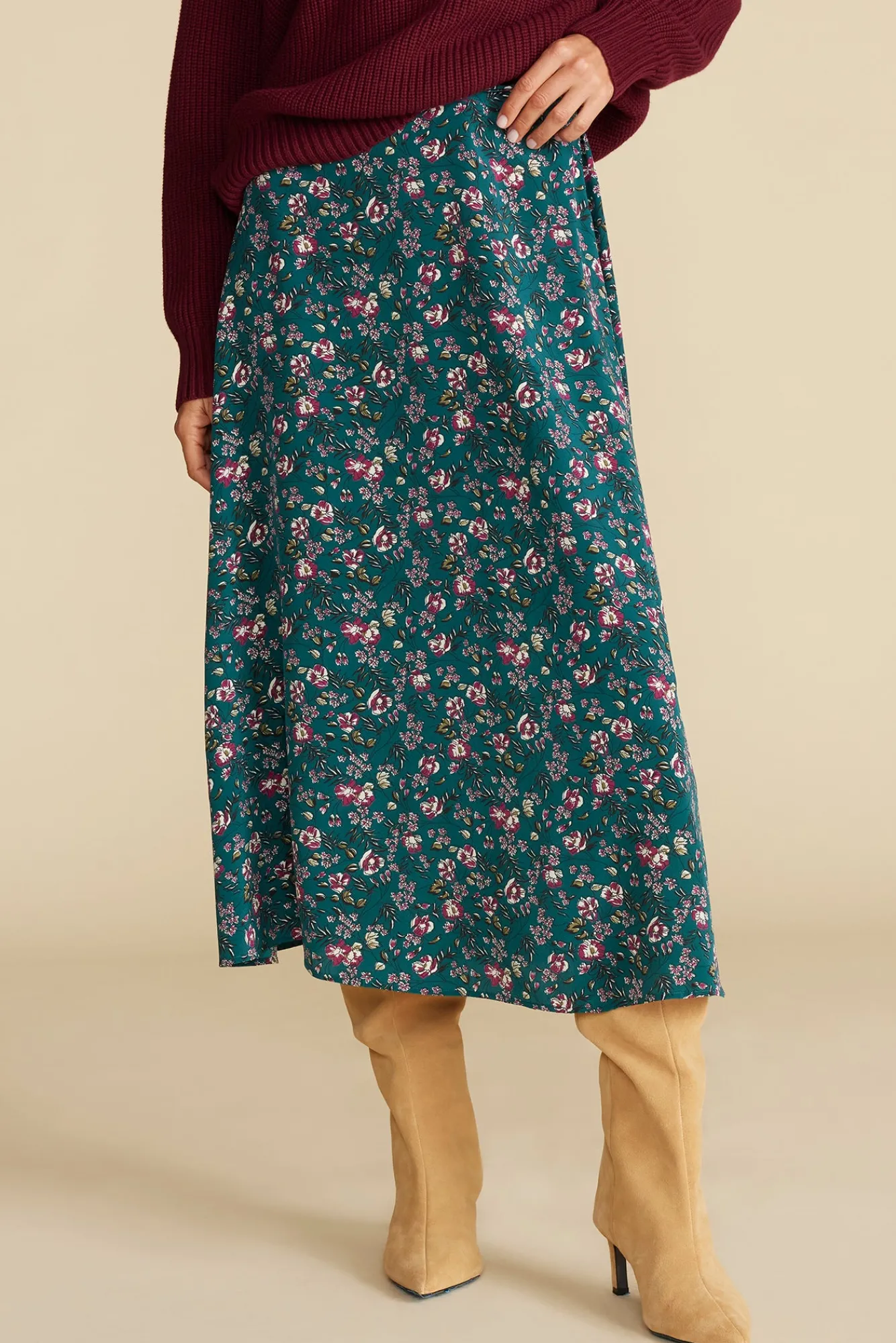 Amour Vert Blaze Washable Silk Skirt- Skirts