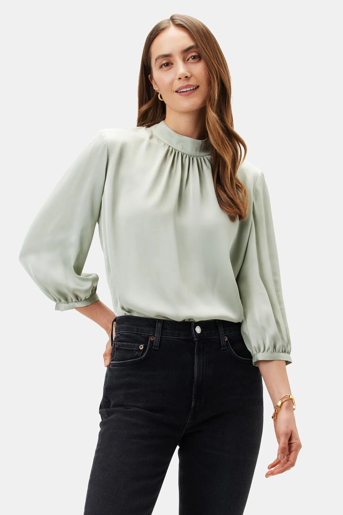 Amour Vert Jeanne 3/4 Sleeve Blouse- Tops|Clearance