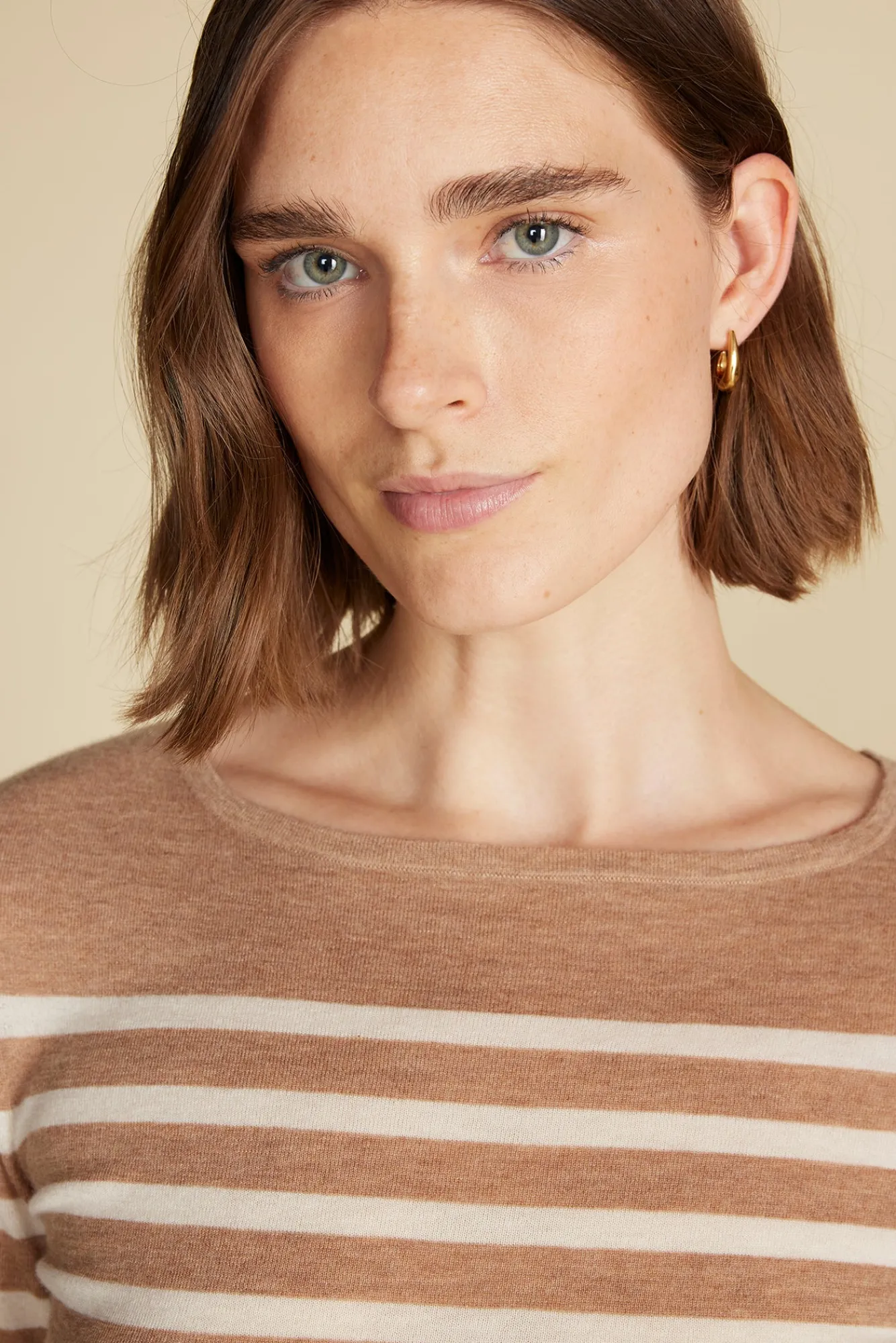 Amour Vert Fran Boatneck Striped Cashmere Sweater- Sweaters & Cardigans