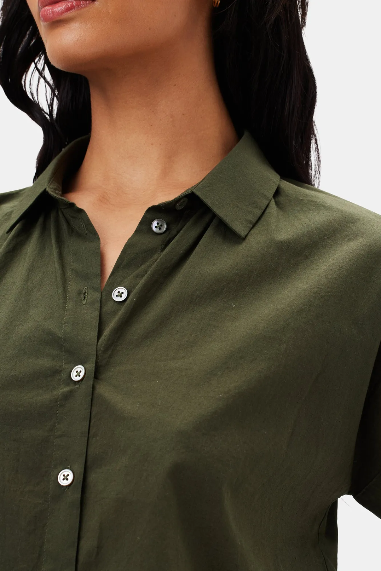 Amour Vert Renata Full Placket Blouse- Tops|Clearance