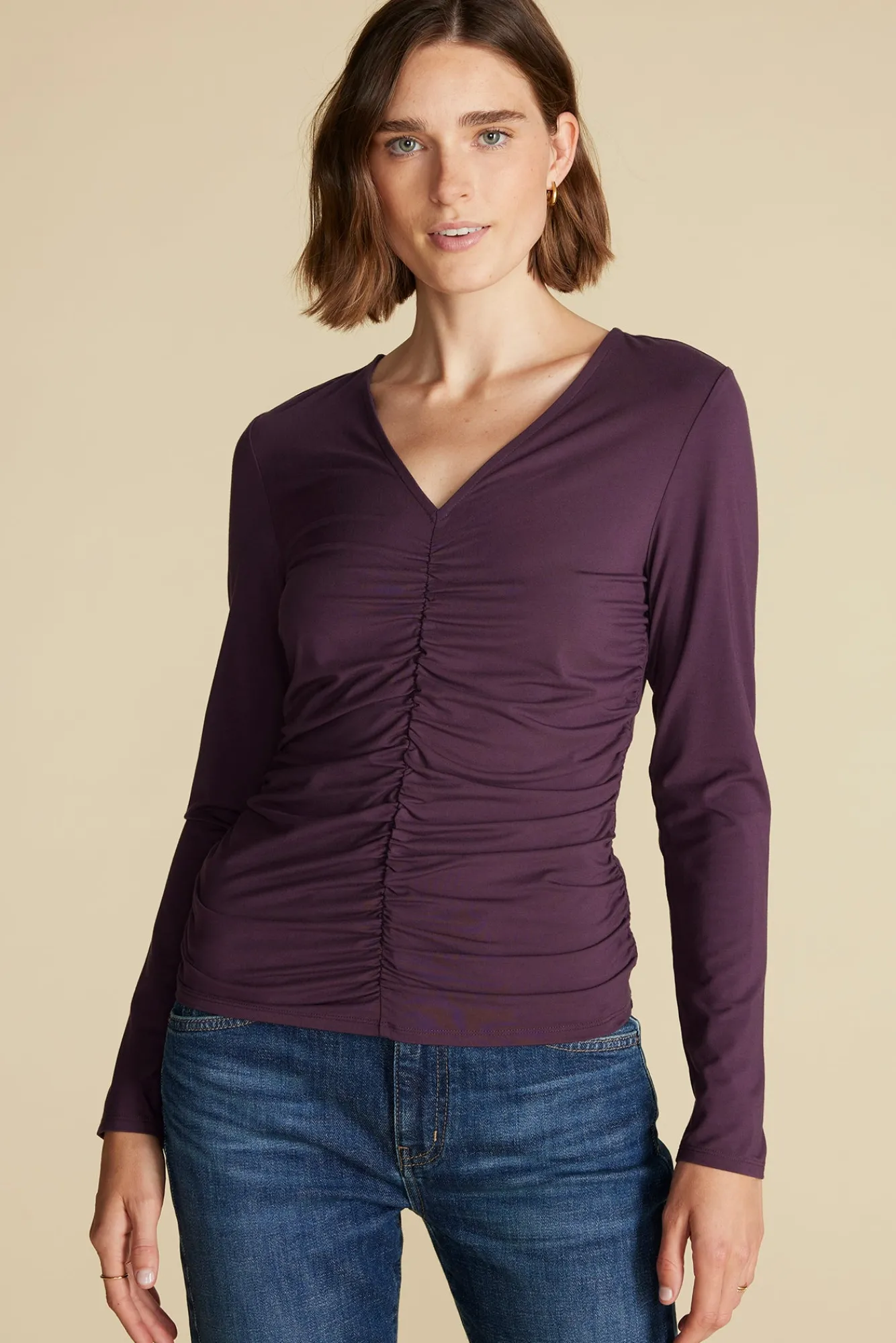 Amour Vert Elise Bamboo Knit Top- Tops|Clearance