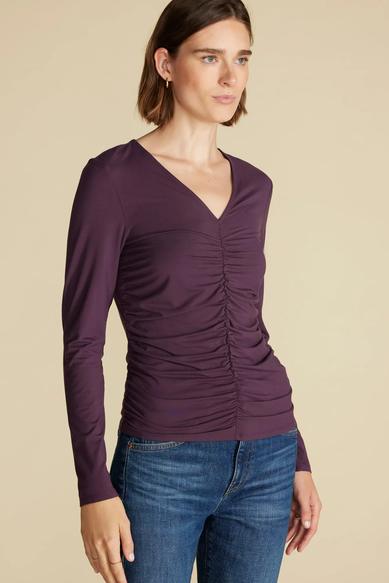 Amour Vert Elise Bamboo Knit Top- Tops|Clearance