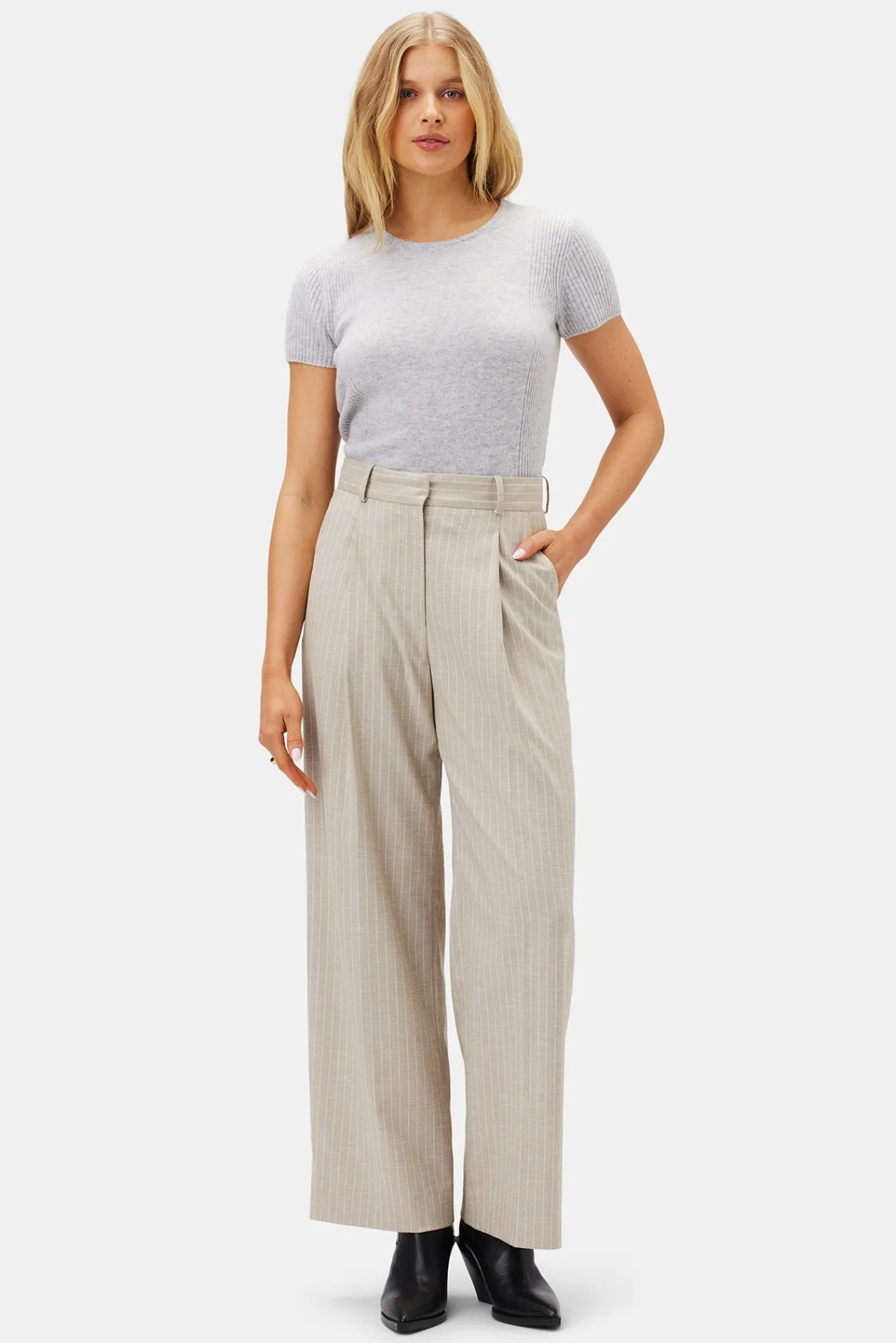 Amour Vert Pleated Wide Leg Trouser- Clearance